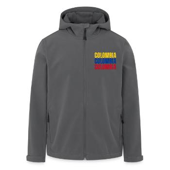 Flagge von Kolumbien, kolumbianischer Stolz - Recycelte Männer Softshell-Jacke von Stanley/Stella - Anthrazit - Vorne - AI Model Male 185 light (185cm)