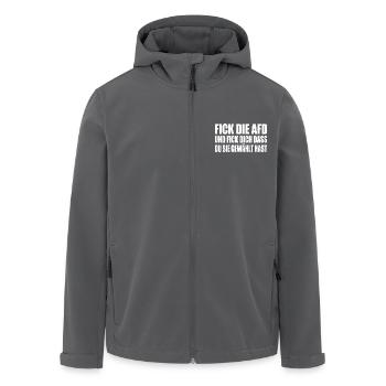Fck afd - fick die afd - Recycelte Männer Softshell-Jacke von Stanley/Stella - Anthrazit - Vorne - AI Model Male 185 light (185cm)