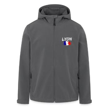 Lyon Frankreich Flagge Stadt Lyon - Recycelte Männer Softshell-Jacke von Stanley/Stella - Anthrazit - Vorne - AI Model Male 185 light (185cm)