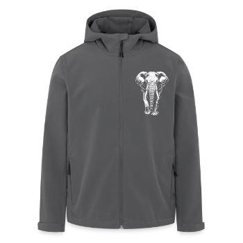 Elefant - Großwild, Stoßzahn, Elfenbein - Recycelte Männer Softshell-Jacke von Stanley/Stella - Anthrazit - Vorne - AI Model Male 185 light (185cm)