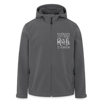 Ich wäre dann jetzt bereit reich zu heiraten - Recycelte Männer Softshell-Jacke von Stanley/Stella - Anthrazit - Vorne - AI Model Male 185 light (185cm)