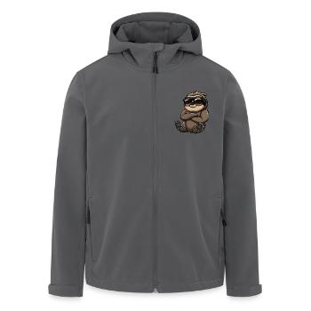 Faultier Cool Comic - Recycelte Männer Softshell-Jacke von Stanley/Stella - Anthrazit - Vorne - AI Model Male 185 light (185cm)