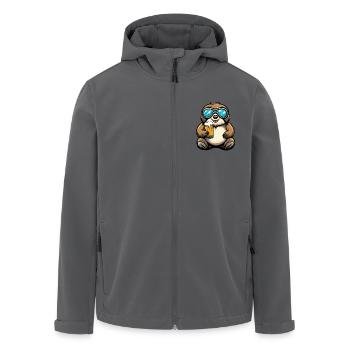 Faultier Apres Ski Bier Comic - Recycelte Männer Softshell-Jacke von Stanley/Stella - Anthrazit - Vorne - AI Model Male 185 light (185cm)