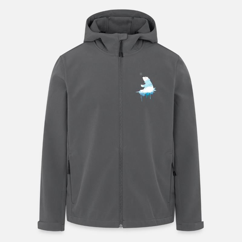 Eisbär mit Schneeflocken - Recycelte Männer Softshell-Jacke von Stanley/Stella - Anthrazit