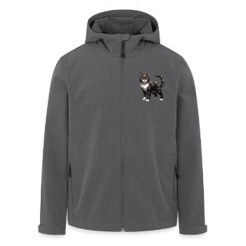 Katze Tier - Recycelte Männer Softshell-Jacke von Stanley/Stella - Anthrazit - Vorne - AI Model Male 185 light (185cm)