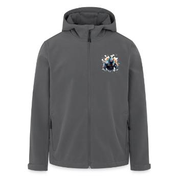 Nashorn Muskeln Fighter Beast - Recycelte Männer Softshell-Jacke von Stanley/Stella - Anthrazit - Vorne - AI Model Male 185 light (185cm)