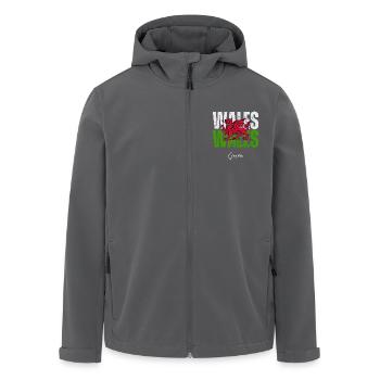 Flagge von Wales, walisischer Stolz - Recycelte Männer Softshell-Jacke von Stanley/Stella - Anthrazit - Vorne - AI Model Male 185 light (185cm)