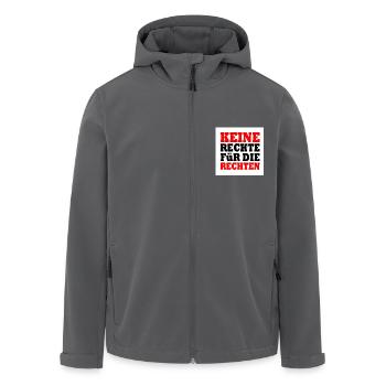 keine rechte für die rechten - Recycelte Männer Softshell-Jacke von Stanley/Stella - Anthrazit - Vorne - AI Model Male 185 light (185cm)