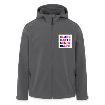 klare kante gegen rechts - Recycelte Männer Softshell-Jacke von Stanley/Stella - Anthrazit - Vorne - AI Model Male 185 light (185cm)