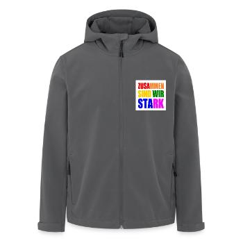 zusammen sind wir stark - Recycelte Männer Softshell-Jacke von Stanley/Stella - Anthrazit - Vorne - AI Model Male 185 light (185cm)