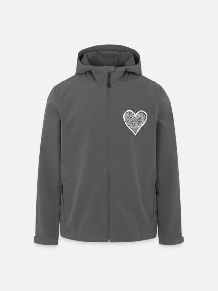 Süßes Herz Hand Gezeichnet - Recycelte Männer Softshell-Jacke von Stanley/Stella - Anthrazit