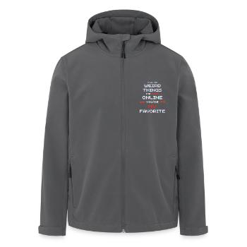Einzigartige Verbindungsbekleidung für Online-Paare - Recycelte Männer Softshell-Jacke von Stanley/Stella - Anthrazit - Vorne - AI Model Male 185 light (185cm)