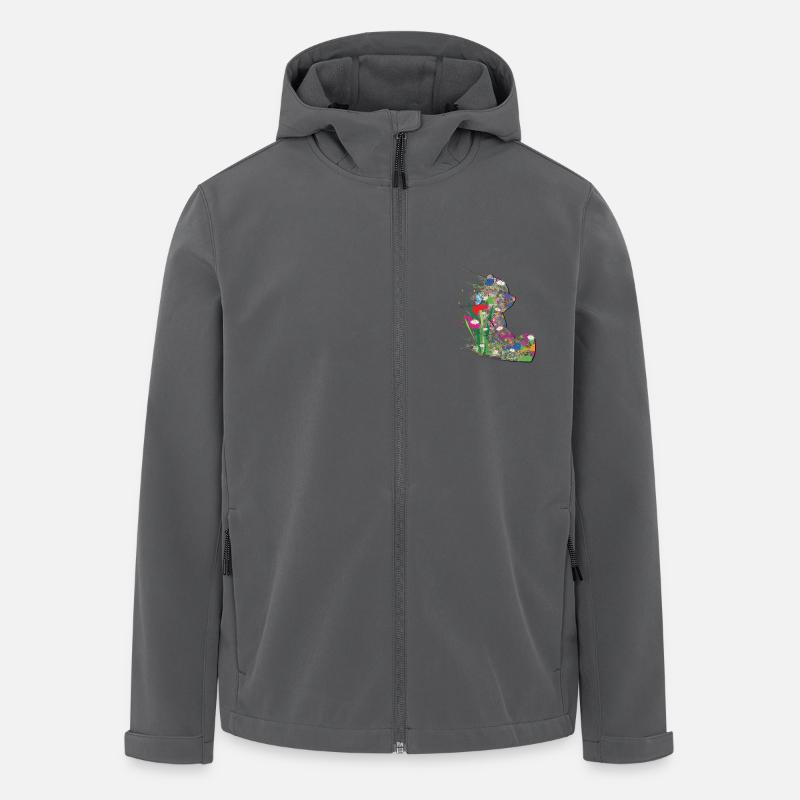 Teddybär, Sommer, Abstrakt, Schmetterling - Recycelte Männer Softshell-Jacke von Stanley/Stella - Anthrazit