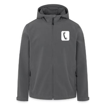 Telefon Hörer Symbol - Recycelte Männer Softshell-Jacke von Stanley/Stella - Anthrazit - Vorne - AI Model Male 185 light (185cm)