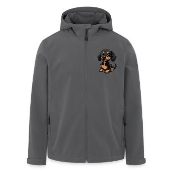 Dackel DachsHund Niedlich - Recycelte Männer Softshell-Jacke von Stanley/Stella - Anthrazit - Vorne - AI Model Male 185 light (185cm)