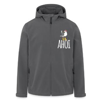 Möwe - Ahoi - Nordsee - Geschenk - Recycelte Männer Softshell-Jacke von Stanley/Stella - Anthrazit - Vorne - AI Model Male 185 light (185cm)