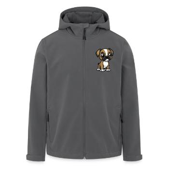 Boxer Hund Niedlich - Recycelte Männer Softshell-Jacke von Stanley/Stella - Anthrazit - Vorne - AI Model Male 185 light (185cm)