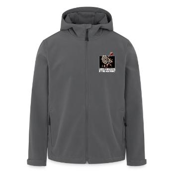 DAS LEBEN IST EIN VOLLTREFFER, WENN MAN RICHTIG ZIELT - Recycelte Männer Softshell-Jacke von Stanley/Stella - Anthrazit - Vorne - AI Model Male 185 light (185cm)