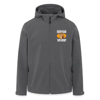 TINY PAWS BIG ROAR - EICHHÖRNCHEN UND TIGER - SQUITIGE - Recycelte Männer Softshell-Jacke von Stanley/Stella - Anthrazit - Vorne - AI Model Male 185 light (185cm)