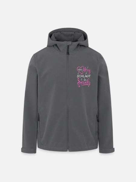 Mein Herz schlägt für Sarah - Recycelte Männer Softshell-Jacke von Stanley/Stella - Anthrazit