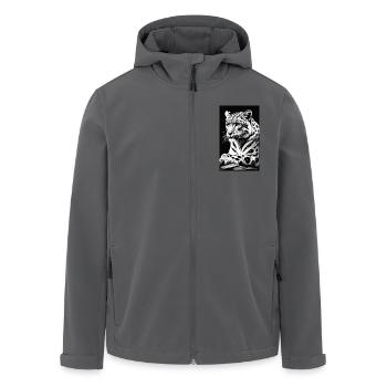 Schneeleopard | Leopard | Raubtier - Recycelte Männer Softshell-Jacke von Stanley/Stella - Anthrazit - Vorne - AI Model Male 185 light (185cm)