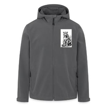 Schneeleopard | Leopard | Raubtier - Recycelte Männer Softshell-Jacke von Stanley/Stella - Anthrazit - Vorne - AI Model Male 185 light (185cm)