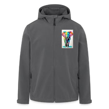 Elefant | Wildtier | Afrika | Kindermotive - Recycelte Männer Softshell-Jacke von Stanley/Stella - Anthrazit - Vorne - AI Model Male 185 light (185cm)