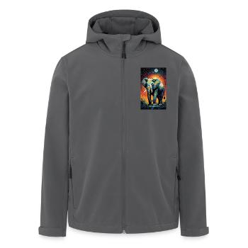Elefant | Wildtier | Afrika | Kindermotive - Recycelte Männer Softshell-Jacke von Stanley/Stella - Anthrazit - Vorne - AI Model Male 185 light (185cm)