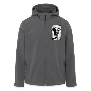 Elefant | Wildtier | Afrika | Kindermotive - Recycelte Männer Softshell-Jacke von Stanley/Stella - Anthrazit - Vorne - AI Model Male 185 light (185cm)
