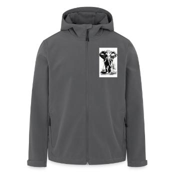 Elefant | Wildtier | Afrika | Kindermotive - Recycelte Männer Softshell-Jacke von Stanley/Stella - Anthrazit - Vorne - AI Model Male 185 light (185cm)