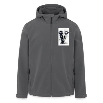 Elefant | Wildtier | Afrika | Kindermotive - Recycelte Männer Softshell-Jacke von Stanley/Stella - Anthrazit - Vorne - AI Model Male 185 light (185cm)