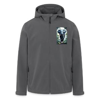 Elefant | Wildtier | Afrika | Kindermotive - Recycelte Männer Softshell-Jacke von Stanley/Stella - Anthrazit - Vorne - AI Model Male 185 light (185cm)