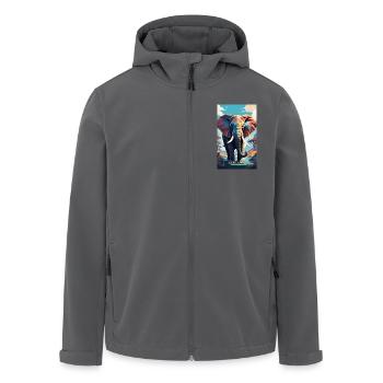 Elefant | Wildtier | Afrika | Kindermotive - Recycelte Männer Softshell-Jacke von Stanley/Stella - Anthrazit - Vorne - AI Model Male 185 light (185cm)