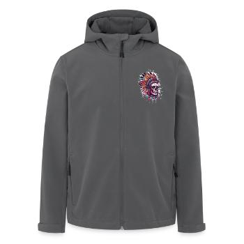 Indianer Totenkopf - Recycelte Männer Softshell-Jacke von Stanley/Stella - Anthrazit - Vorne - AI Model Male 185 light (185cm)