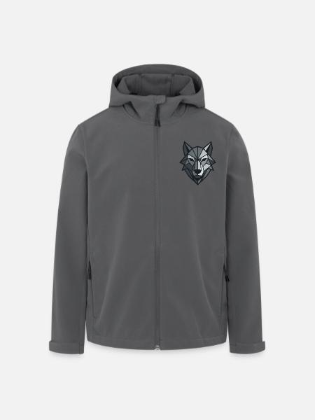 Geometric Wolf - Recycelte Männer Softshell-Jacke von Stanley/Stella - Anthrazit