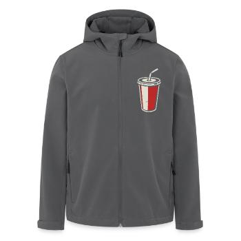 Cola Becher mit Strohhalm - eisgekühlt trinken - Recycelte Männer Softshell-Jacke von Stanley/Stella - Anthrazit - Vorne - AI Model Male 185 light (185cm)