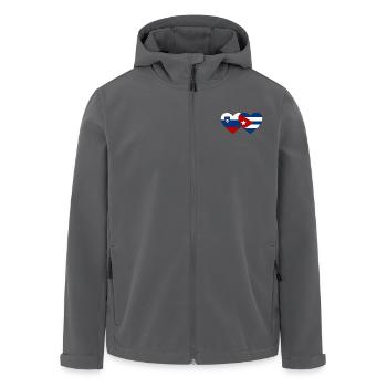 Slowenien Kuba Flagge Herz - Recycelte Männer Softshell-Jacke von Stanley/Stella - Anthrazit - Vorne - AI Model Male 185 light (185cm)