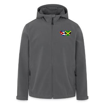 Kuba Jamaika Flagge Herz - Recycelte Männer Softshell-Jacke von Stanley/Stella - Anthrazit - Vorne - AI Model Male 185 light (185cm)
