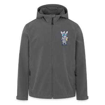 Zebra Apres Ski Bier Comic - Recycelte Männer Softshell-Jacke von Stanley/Stella - Anthrazit - Vorne - AI Model Male 185 light (185cm)