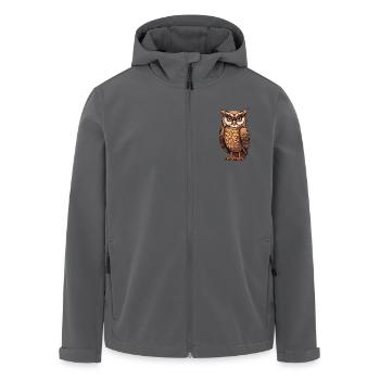 Eule Tier - Recycelte Männer Softshell-Jacke von Stanley/Stella - Anthrazit - Vorne - AI Model Male 185 light (185cm)