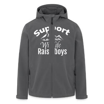 Unterstützen Sie die Tierwelt und ziehen Sie Jungen auf - Recycelte Männer Softshell-Jacke von Stanley/Stella - Anthrazit - Vorne - AI Model Male 185 light (185cm)