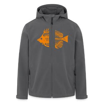 Fisch Orange - Recycelte Männer Softshell-Jacke von Stanley/Stella - Anthrazit - Vorne - AI Model Male 185 light (185cm)