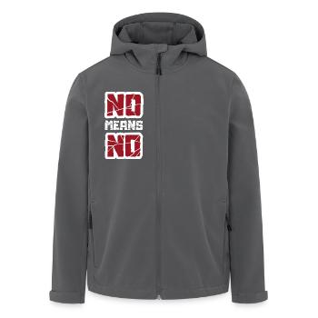 no means no - Recycelte Männer Softshell-Jacke von Stanley/Stella - Anthrazit - Vorne - AI Model Male 185 light (185cm)