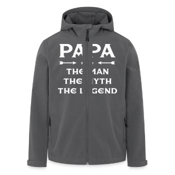 Papa - The Man, The Myth, The Legend - Recycelte Männer Softshell-Jacke von Stanley/Stella - Anthrazit - Vorne - AI Model Male 185 light (185cm)