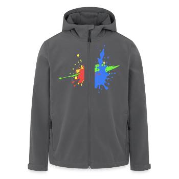 Buntes Graffiti Design Trend - Recycelte Männer Softshell-Jacke von Stanley/Stella - Anthrazit - Vorne - AI Model Male 185 light (185cm)