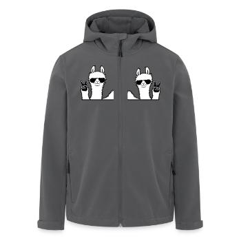 2 Lama Team Freunde Sonnenbrille Peace Fist Pump - Recycelte Männer Softshell-Jacke von Stanley/Stella - Anthrazit - Vorne - AI Model Male 185 light (185cm)