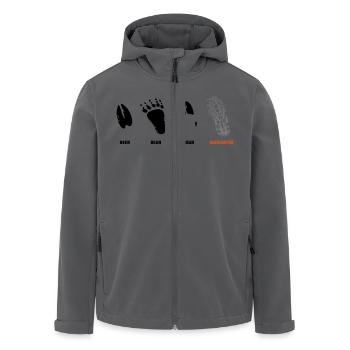 Bushcraft Survival Fußspuren Wald Wild Überleben - Recycelte Männer Softshell-Jacke von Stanley/Stella - Anthrazit - Vorne - AI Model Male 185 light (185cm)