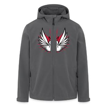 Eule Vogel Uhu Nachtvogel Schleiereule fliegt Cool - Recycelte Männer Softshell-Jacke von Stanley/Stella - Anthrazit - Vorne - AI Model Male 185 light (185cm)