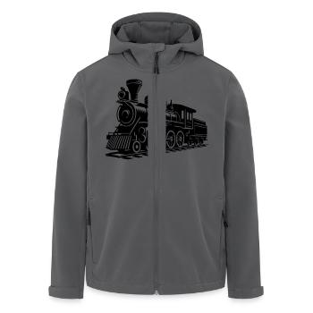 Train de locomotives - Veste softshell homme en polyester recyclé Stanley/Stella - charbon - Devant - AI Model Male 185 light (185cm)