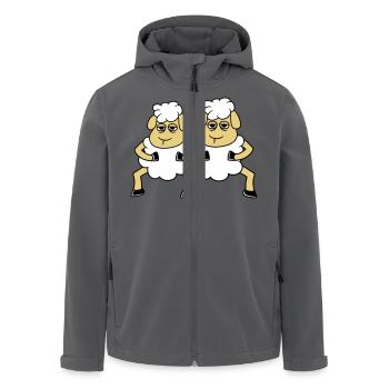 2 Schafe Gucken Müde Gelangweilt Freunde Team Crew - Recycelte Männer Softshell-Jacke von Stanley/Stella - Anthrazit - Vorne - AI Model Male 185 light (185cm)